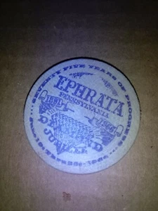 Ficha de madera Ephrate Pennsylvania Diamond Jubilee 1966 madera níquel - Imagen 1 de 2