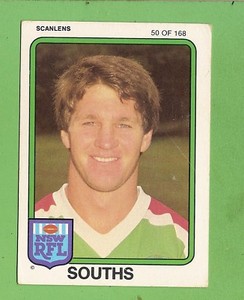 1981 SOUTH SYDNEY RABBITOHS SCANLENS RUGBY LEAGUE  CARD #50 GARY WRIGHT