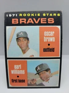 1971 Topps Baseball #52 Braves Rookie Stars, RC EARL WILLIAMS & Oscar Brown EXMT - Picture 1 of 6