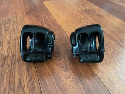 Harley Davidson 96-Later Softail Sportster Dyna OEM Black Switch Housing Covers - Image 1 of 4