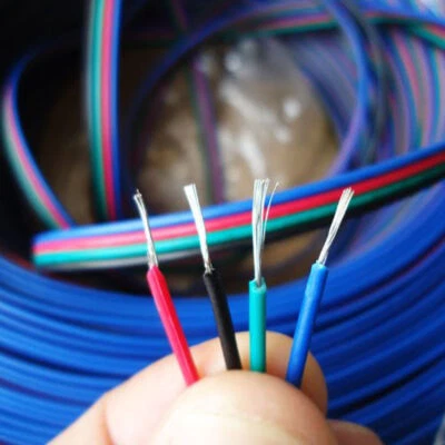 50米RGB 4针延长线连接器电缆线适用于3528 5050 LED带条 — 第 1/4 张图片