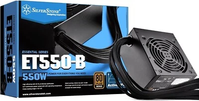 SilverStone Technology 550 Watt 80 Plus Bronze ATX PSU with Flat Black Cables - Image 1 of 4