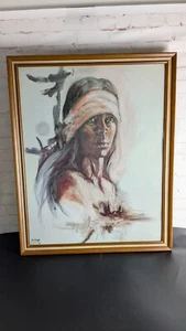 Popo + Ruby Lee "Proud American" Framed Print 1974 Native American Navajo - Picture 1 of 6