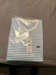 Lacoste Mens Striped T Shirt: 100% Cotton, Crew Neck, Regular Fit Mens T-Shirts - Picture 1 of 7