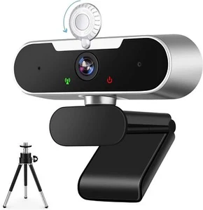 Webcam per PC, Full HD 1080p Webcam con Microfono, Webcam con Privacy Treppiede - Photo 1/7
