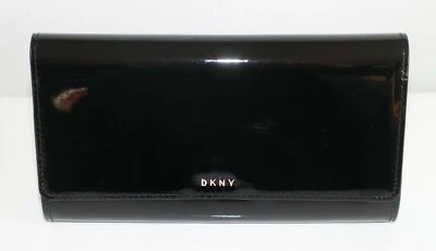 DKNY Small Black PU Leather Clutch / Purse / Pouch. New In Packaging