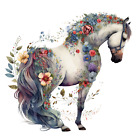 Autoaufkleber Sticker Boho Watercolor Floral Horse Aufkleber