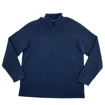Cabelas Fleece Sweater Mens Size XL Navy Blue 1/2 Zip Mock Neck Outdoor Pullover - Image 1 of 4