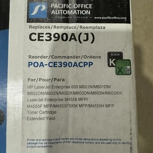 Black Toner Cartridge CE390A Extended Life HP Enterprise 600 M4555 M4555F NEW - Picture 1 of 3