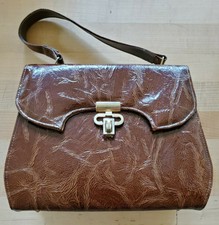 Vintage Embossed Brown Handbag