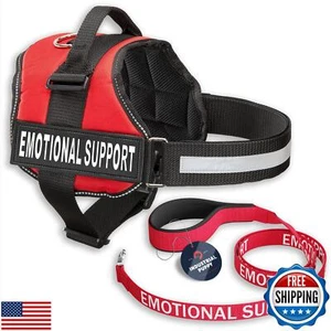 Industrial Puppy Emotional Support Vest Harness with Hook, Loop Straps and Ha - Picture 1 of 5