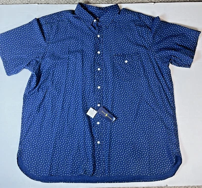 Ralph Lauren 2XB Hombre Manga Corta Botones Azul Estampado Estrella NUEVO CON ETIQUETAS Noche Casal Foto 1 de 3
