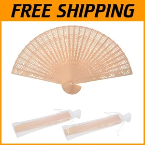 Elegant Sandalwood Hand Fans Bundle - 50 Pack - Picture 1 of 9