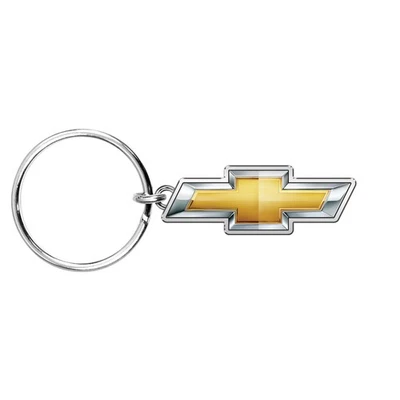 Llavero de metal troquelado 3D con forma de logotipo dorado Chevrolet Foto 1 de 4