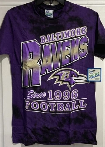 Baltimore Ravens Football Vintage NFL Purple Tie Dye Men's Tee Shirt Size L Cover