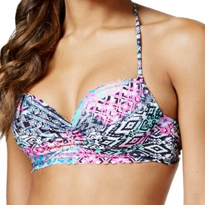 Sundazed Womens Size 32C Bikini Top Nixie Multi Color Pattern Underwire Halter  - Picture 1 of 4