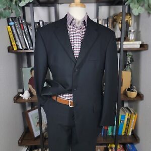 Gianfranco Ruffini Italy Men's Sport Coat Black Herringbone Wool Cashmere 43R