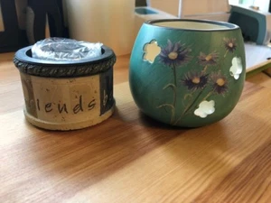 Candle/Tea Light Holders / Floral Design / Heart Stone Demdaco BS-1.31-32 - Picture 1 of 16