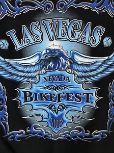 Las Vegas Bike Fest 2013 schwarz Biker T-Shirt Medium Motorrad blau Adlerflügel - Bild 1 von 5