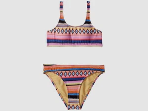 $152 Hobie Girl's Orange Swimwear Stripe Two-Piece Swimsuit Set Size 8 - Picture 1 of 1