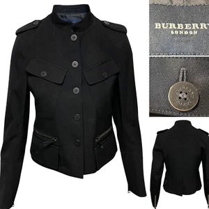 BURBERRY London Black Tailored Wool, Lined, Military detail Jacket 10Aust+UK/6US - Picture 1 of 24