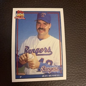 Jeff Russell 1991 Topps #344 Texas Rangers - Foto 1 di 2