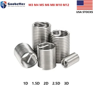 M3 M4 M5 M6 M8 M10 M12 Helicoil Insert 304 Stainless Steel Wire Threaded Inserts - Picture 1 of 42