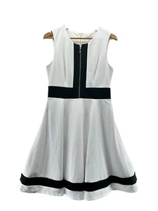 Calvin Klein Fit and Flare Sleeveless Dress/ Womens Size 10/ Black And White - Picture 1 of 10