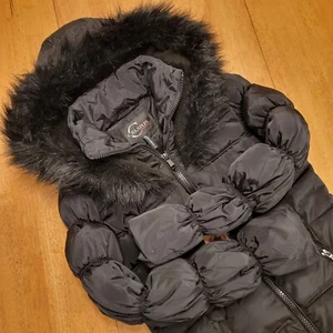 Celsius Parka Jacket Womens Medium Fur Hooded Sherpa Full Zip Black NEW $150 - Picture 1 of 20