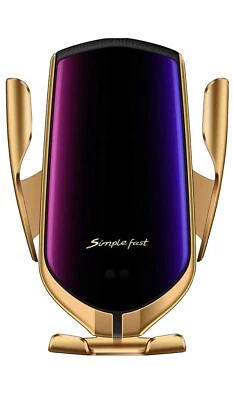 Cargador de teléfono inalámbrico para automóvil 10W R2 sujeción automática sensor inteligente soporte de cargador rápido Foto 1 de 4