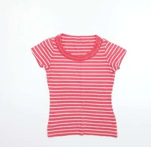M&Co Womens Red Cotton Blend T-Shirt Size 10 - Picture 1 of 12