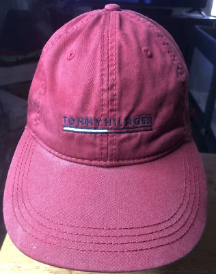 De colección Tommy Hilfiger Gorra Sombrero Rojo Algodón Hebilla Ajustable Foto 1 de 4