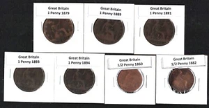 UNITED KINGDOM 1860-1894 QUEEN VICTORIA SET OF 7 COINS - Picture 1 of 2