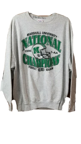 VTG Marshall University Mens XXL 1996 Football National Champions Sweatshirt USA Cover