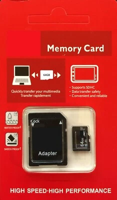 32GB 64GB Class 10 TF Micro SD Memory Card with Free SD Adapter (Non-Brand) - Image 1 of 2