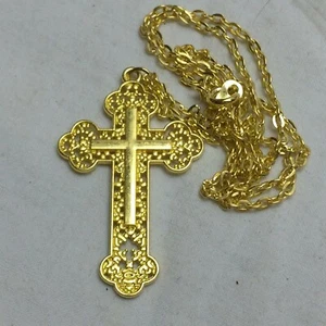 Religious Cross Necklace 18" Long - Picture 1 of 7