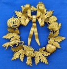 Vintage All Season Holiday Dresden Style Petite Choses 7 Inch Brass Wreath