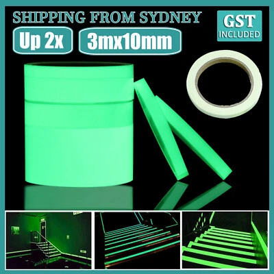 3M Glow In The Dark Luminous Fluorescent Night Self adhesive Safety Sticker Tape - image 1 of 4