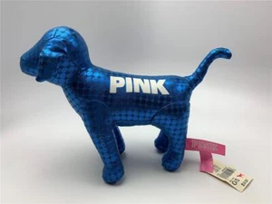 VICTORIA'S SECRET ROSA Peluche Coleccionable Perro Azul Brillante Patrón Lunares - Imagen 1 de 3
