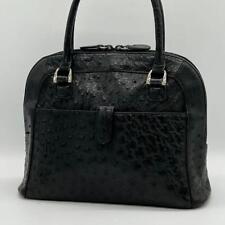 Jra Ostrich Dome Handbag Ladies Black
