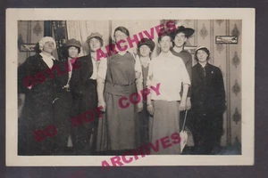 Nelson BC RPPC 1915 HALLOWEEN PARTY Cross-Dressing DRAG Lesbian Gay Interest - Picture 1 of 4