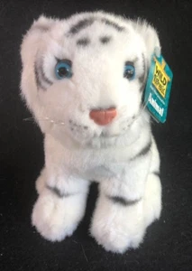 Plüsch Sibirischer Weißer Tiger Kuscheltier Wilde Republik Blaue Augen 8,5" - Bild 1 von 6