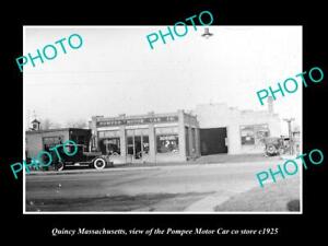 OLD POSTCARD SIZE PHOTO OF QUINCY MASSACHUSETTS THE POMPEO MOTOR CAR Co c1925