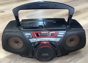 Sony CFD-G50 Portable Boombox CD Radio Cassette Player/Recorder Works No Cord - Picture 1 of 5
