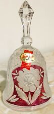ANNA HUTTE BLEIKRISTALL - MADE IN W. GERMANY - LEAD CRYSTAL & CRANBERRY RED BELL