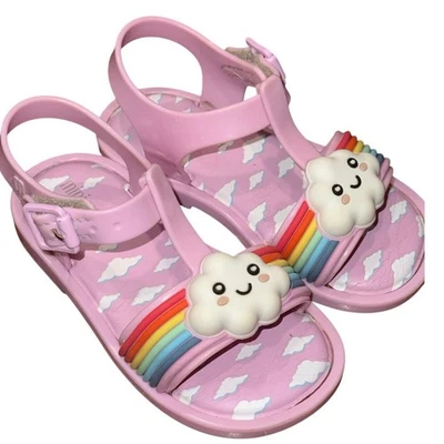 Mini Melissa Sunny Day Cloud Rainbow Sandals Toddler Sz 7 (Fits Like 6) Pink - Image 1 of 4
