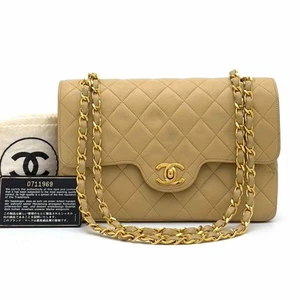 CHANEL W Flap Chain Lambskin Shoulder Bag From Japan - Picture 1 of 10
