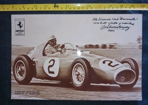 FOTOGRAFIA AUTOGRAFO JOSÈ FROILAN GONZALEZ SU FERRARI PER FERRARI CLUB MARANELLO - Foto 1 di 5