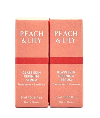 Peach & Lily Glass Skin Refining Serum Travel Mini Size 0.16 oz/5 mL Each x2 NEW - Image 1 of 4