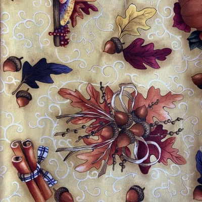 Tela de otoño 3 yardas Clothworks Otoño Cosecha Acción de Gracias Halloween Acolchado  Foto 1 de 3